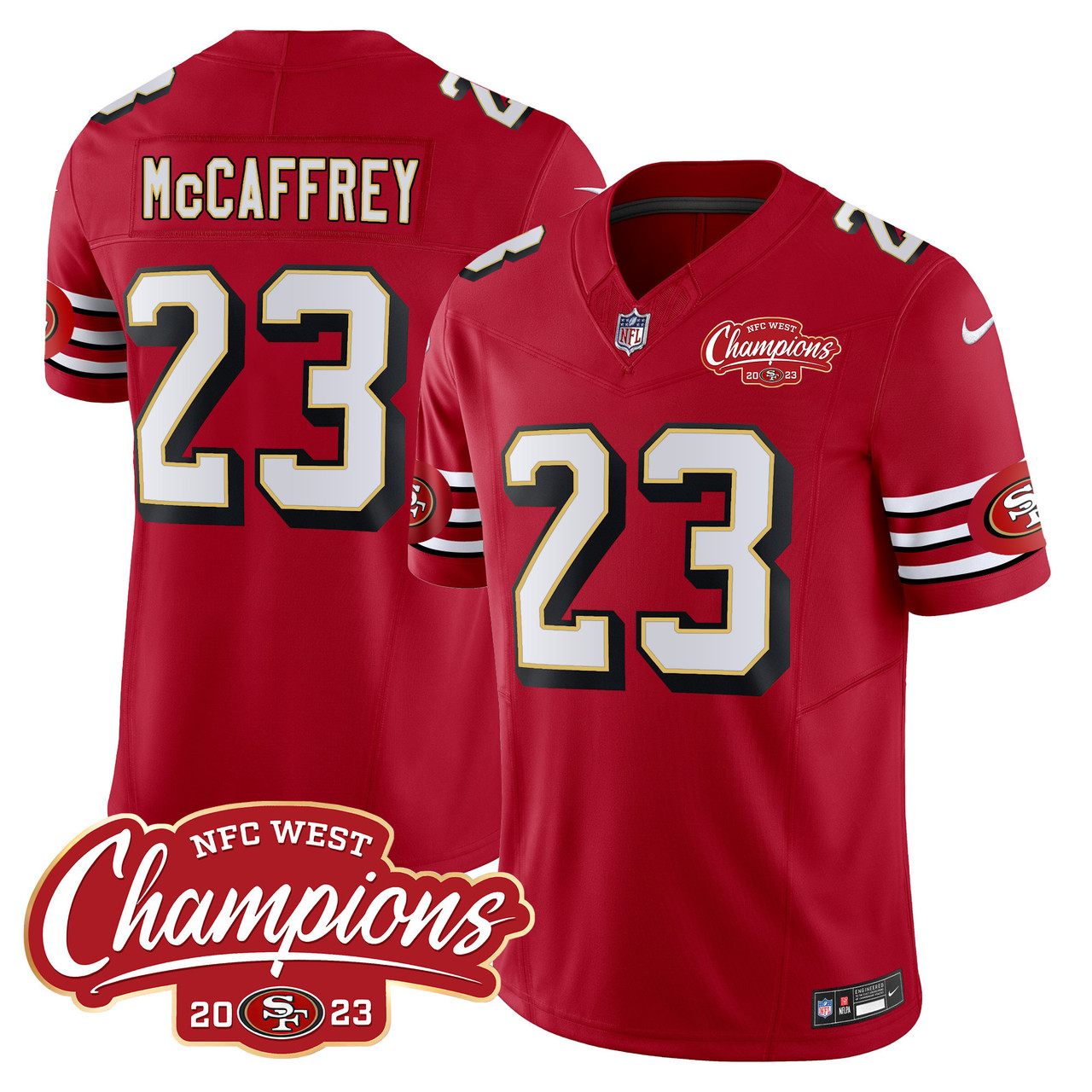 49ers Throwback NFC West Champions Patch Limited Jersey - Edition 2