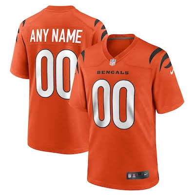 Any name Number Cincinnati Bengals customized jersey orange
