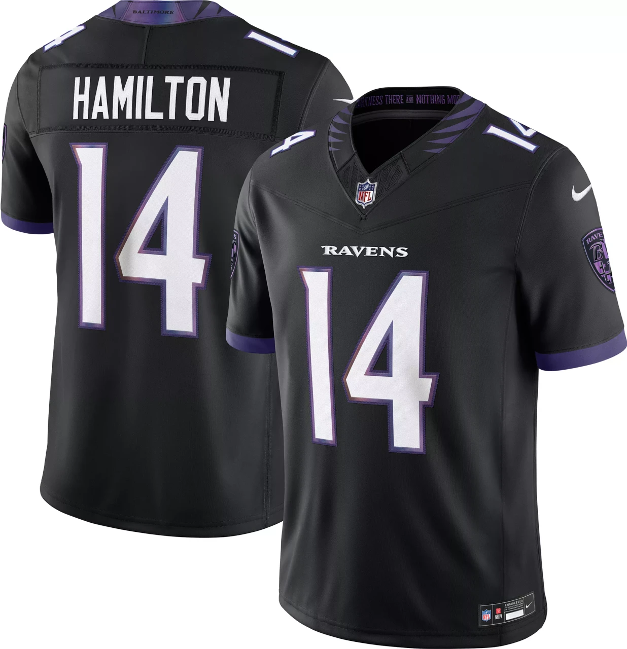 Baltimore Ravens Kyle Hamilton 14 Black Alternate Limited Jersey - Edition 2