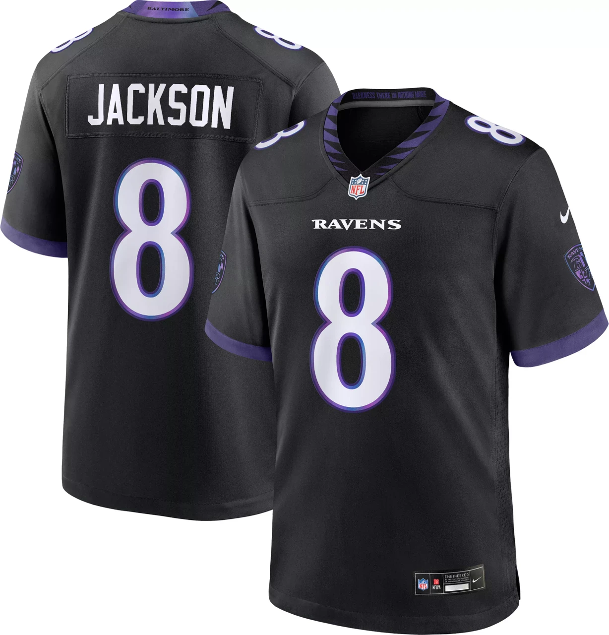 Baltimore Ravens Lamar Jackson 8 Black Alternate Limited Jersey - Edition 1
