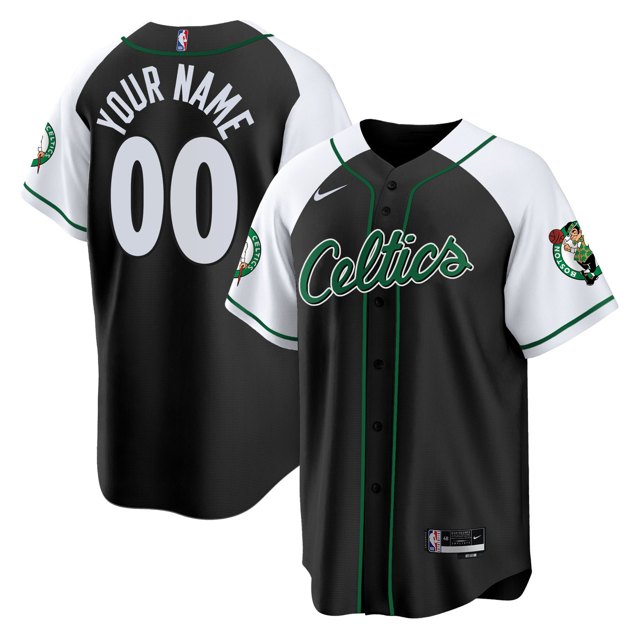 Boston Celtics Baseball V2 Swingman Custom Jersey
