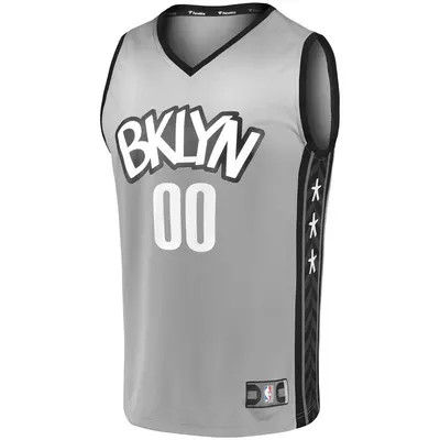Brooklyn Nets Grey Custom Swingman Jersey - Statement Edition
