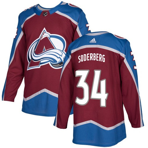 Carl Soderberg #34 Colorado Avalanche Home Jersey - Burgundy