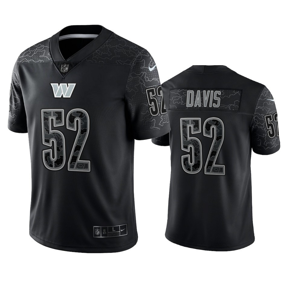 Commanders Jamin Davis Reflective Black Limited Football Jersey