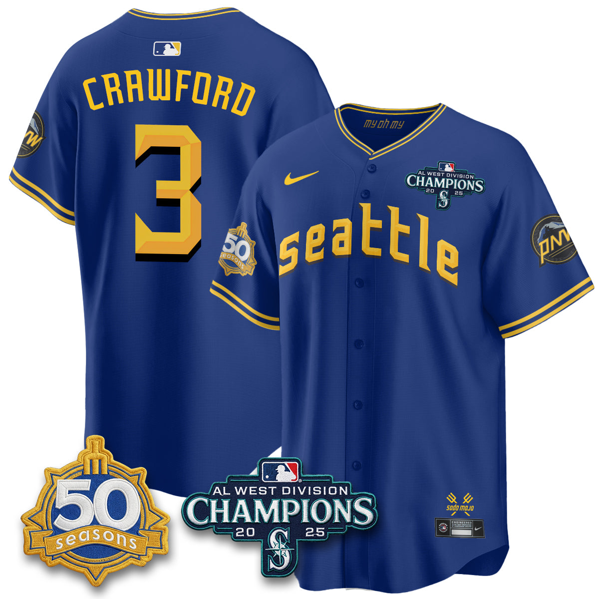 Crawford Seattle Mariners 2026 Jersey - 50th Anniversary Stitched