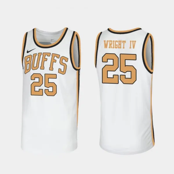 For Men's Buffs #25 McKinley Wright IV White Throwback Sox Walseth-Era Jersey