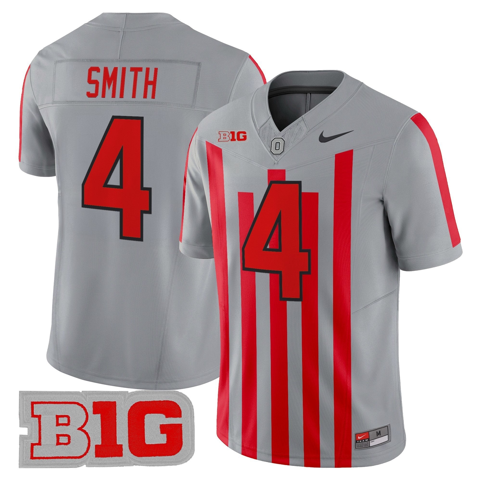 Jeremiah Smith Ohio State Buckeyes Throwback Jersey Stitched - Gray