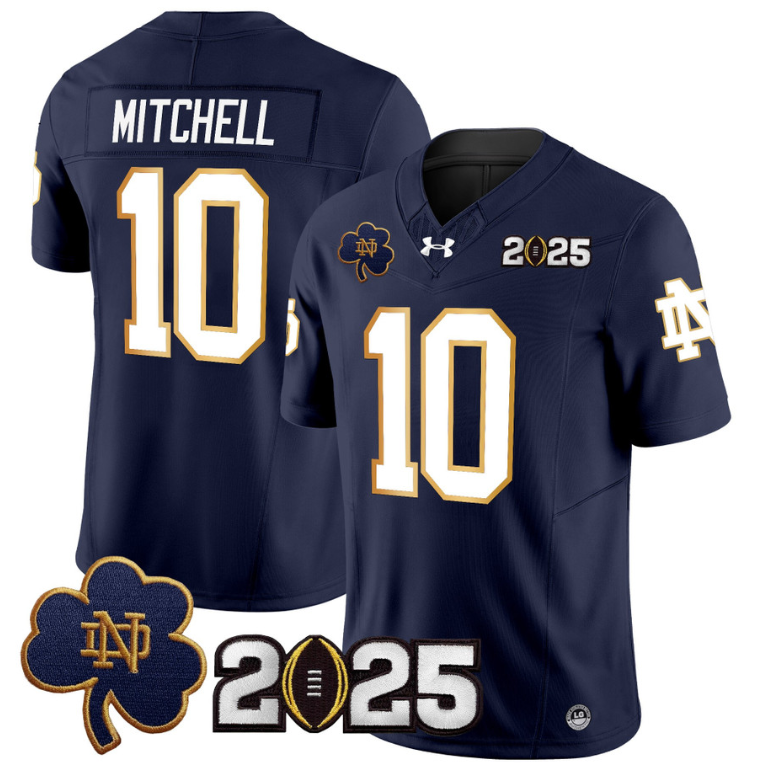 Kris Mitchell #10 Notre Dame 2025 Cfp Final Patch Limited Jersey - Navy