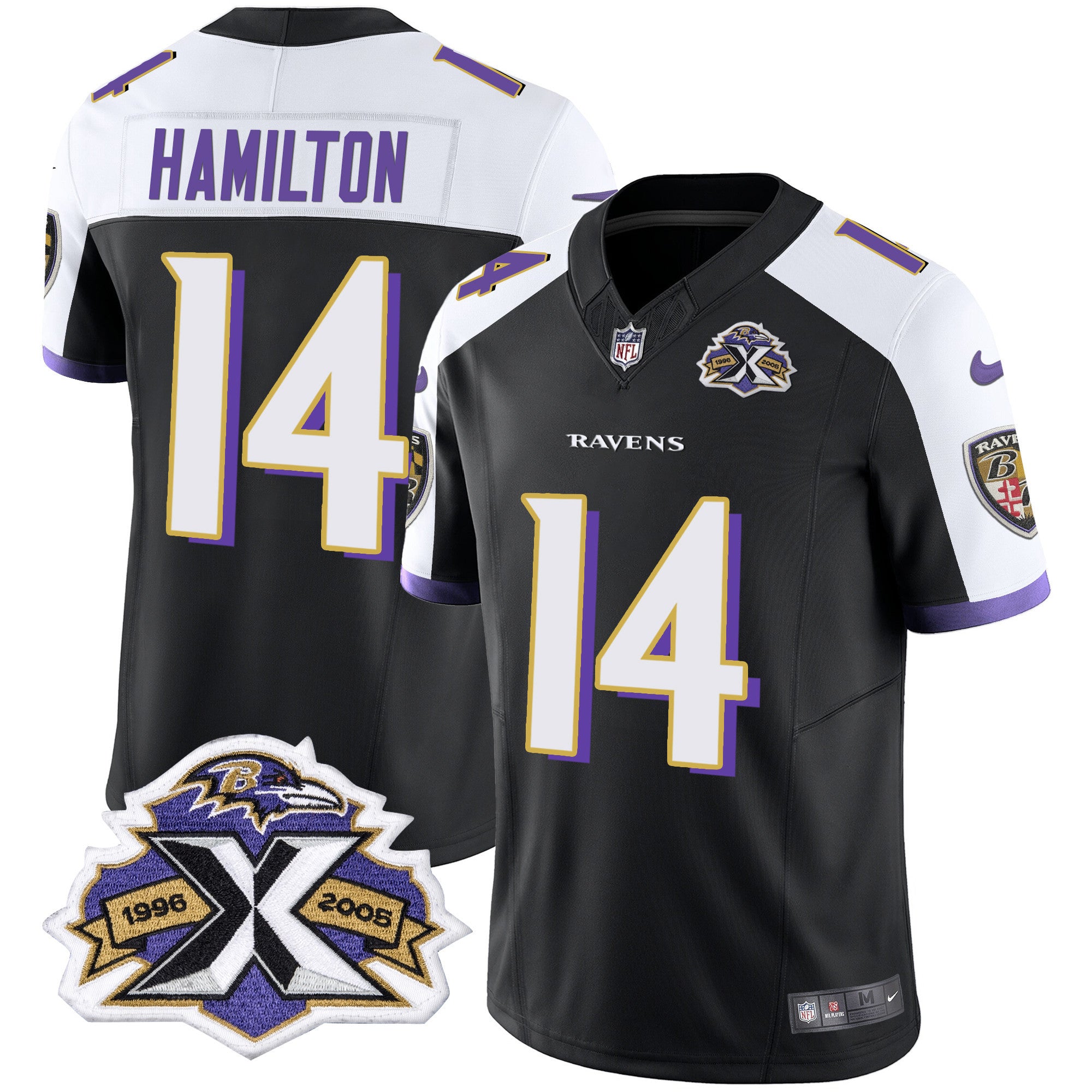 Kyle Hamilton Baltimore Ravens 2005 Throwback Black Jersey Stitched - Alternate