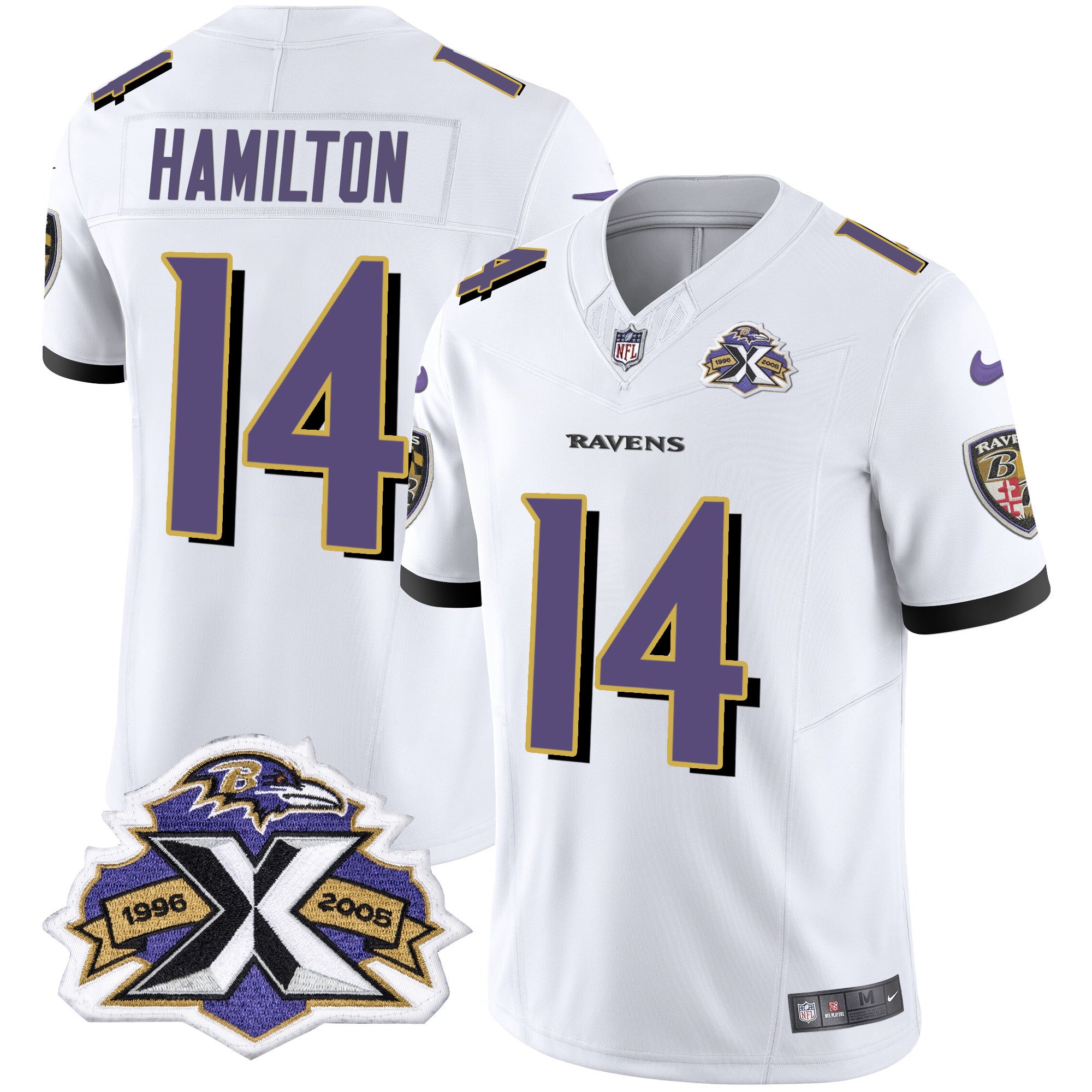 Kyle Hamilton Baltimore Ravens 2005 Throwback Black Jersey Stitched - White