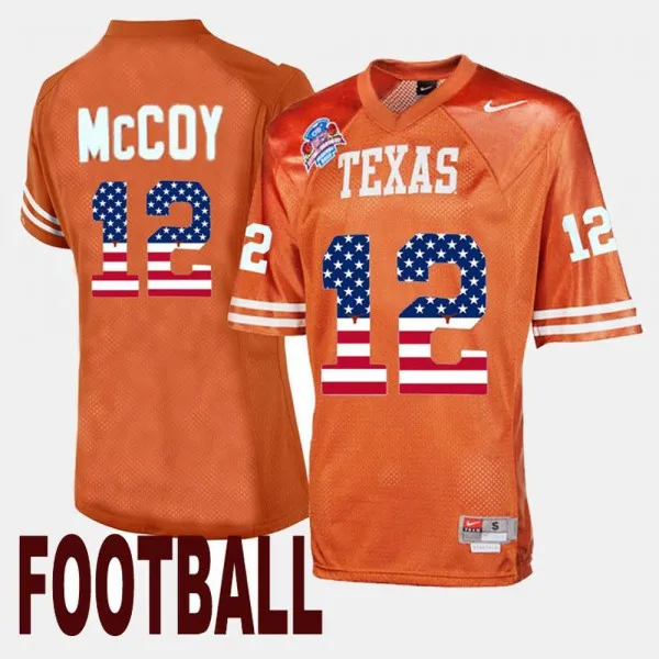 Men Texas Longhorns #12 Colt McCoy Orange Throwback Jersey