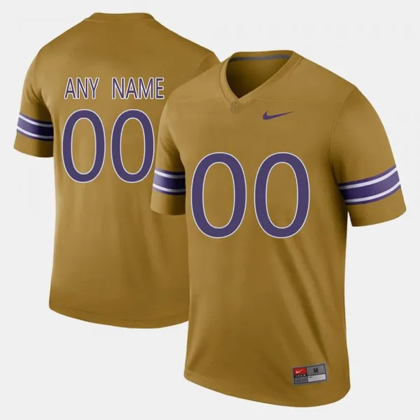 Mens LSU Tigers #00 Gridiron Gold Throwback Custom Jersey