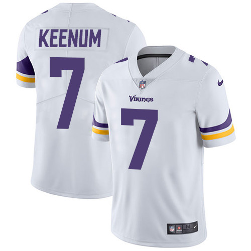 Minnesota Vikings 7 Case Keenum White Limited Jersey - Edition 1