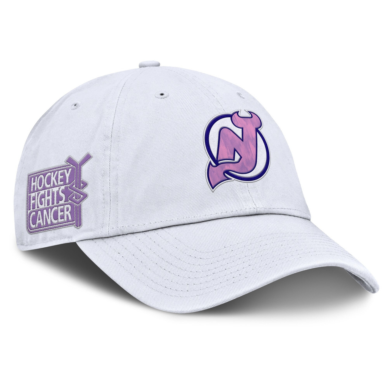 New Jersey Devils Pro Hockey Fights Cancer Adjustable Hat Jersey - White