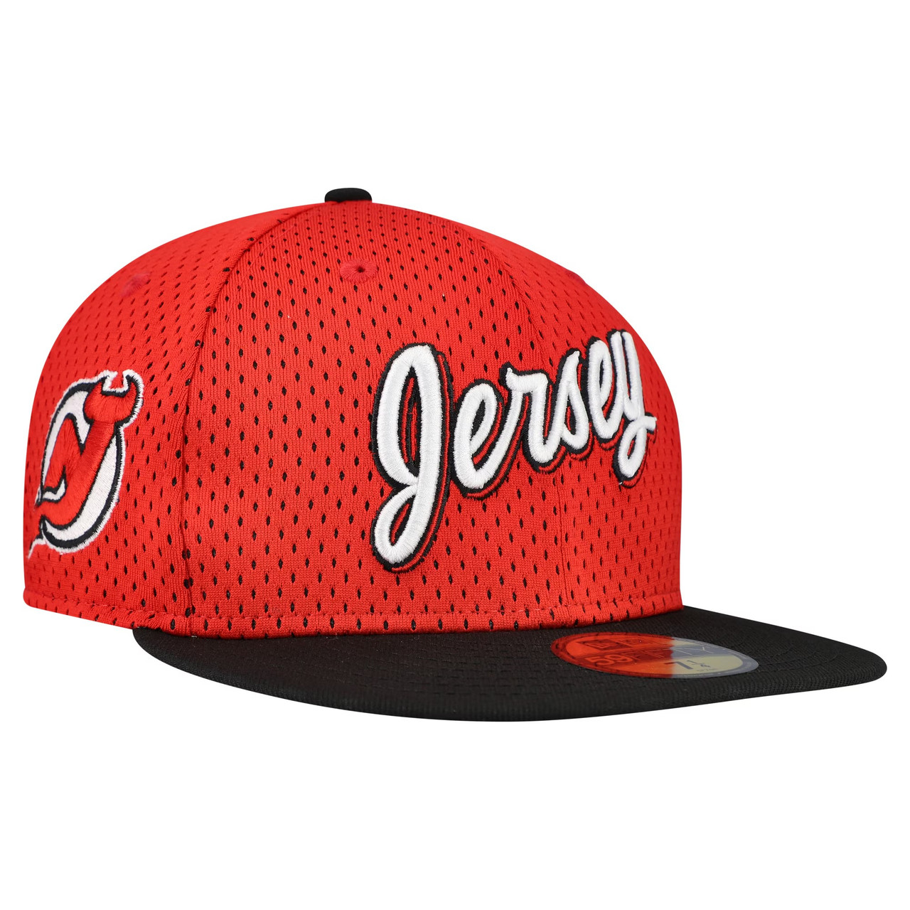 New Jersey Devils Red_black Mesh Crown Two-Tone 59Fifty Fitted Hat Premier Breakaway Jersey