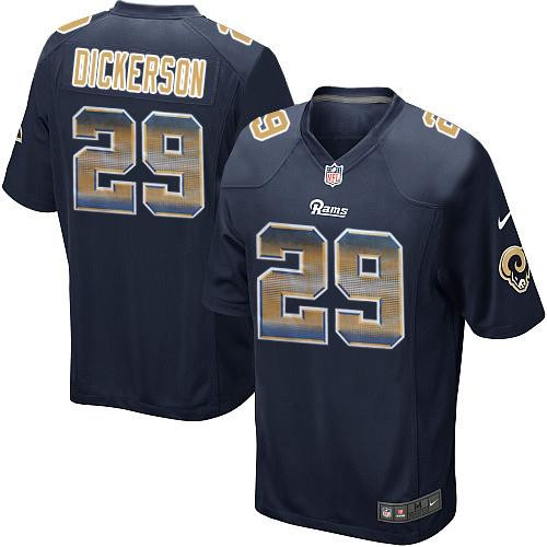 Rams 29 Eric Dickerson Navy Blue Strobe Limited Jersey