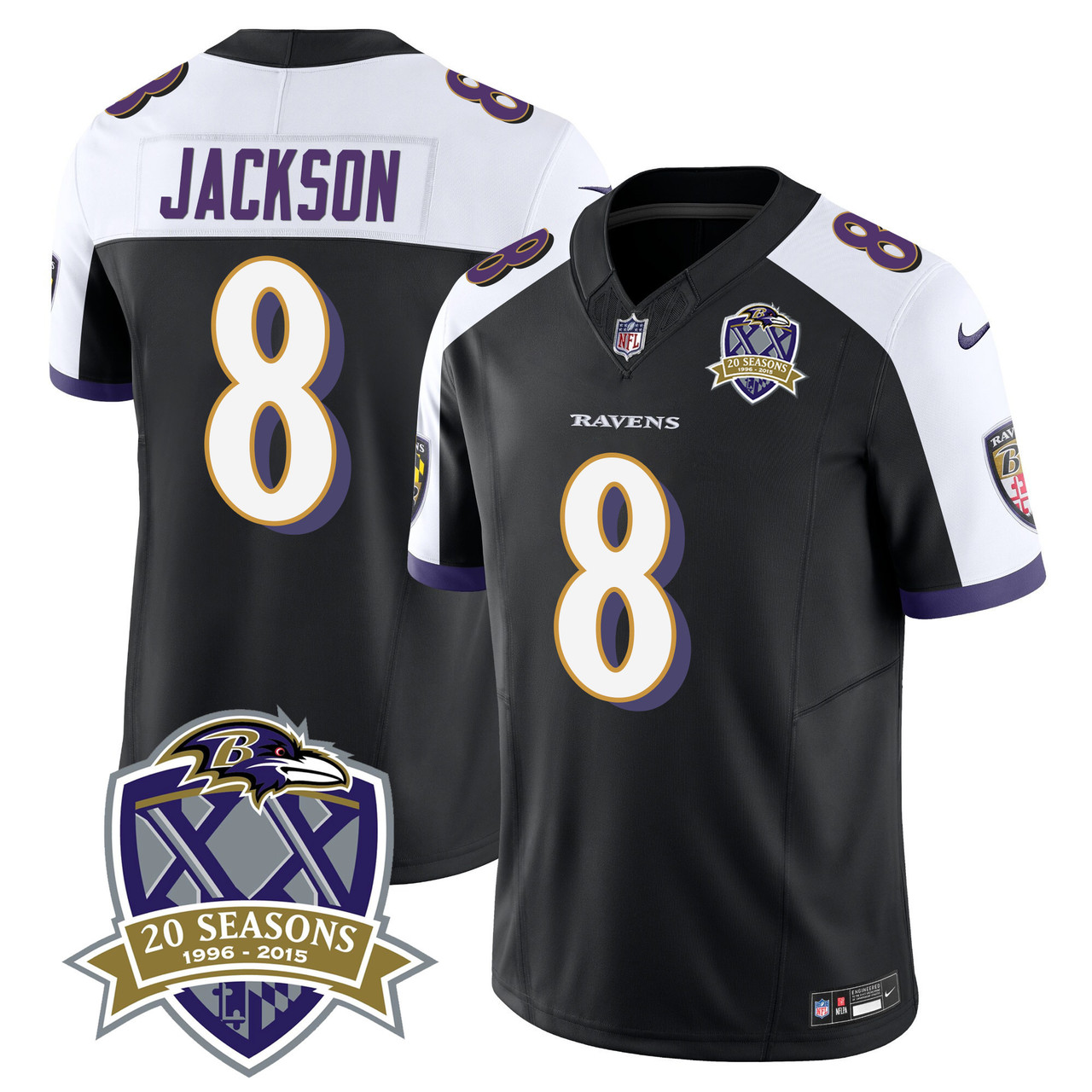 Ravens 20th Season Patch Limited Jersey