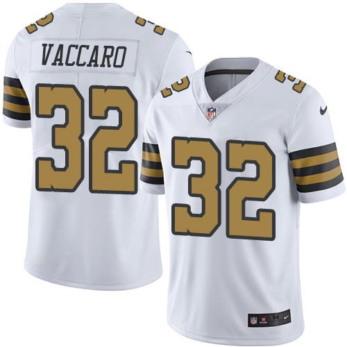 Saints 32 Kenny Vaccaro White Rush Limited Jersey