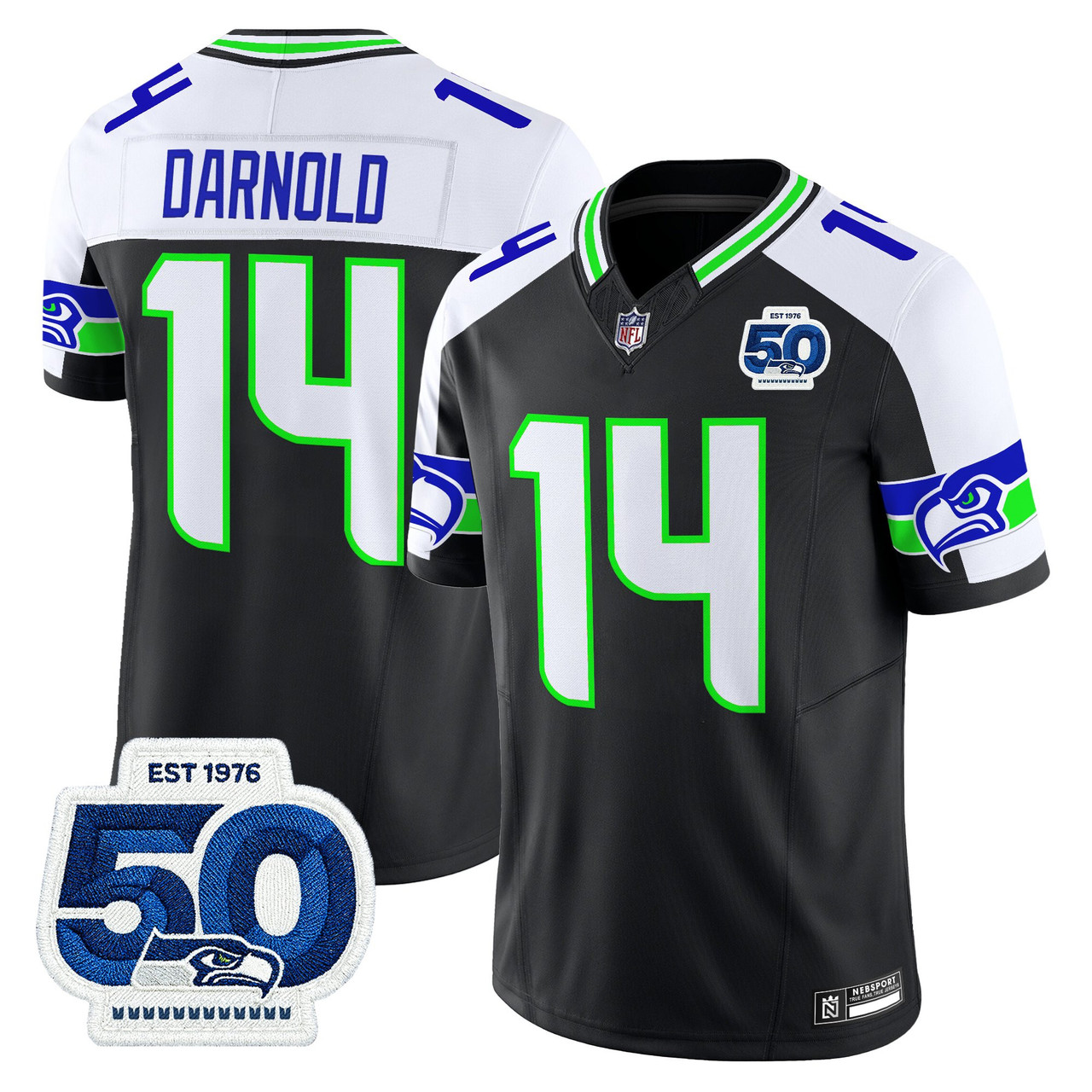 Seattle Seahawks 50th Anniversary Patch Limited Jersey - Edition 1