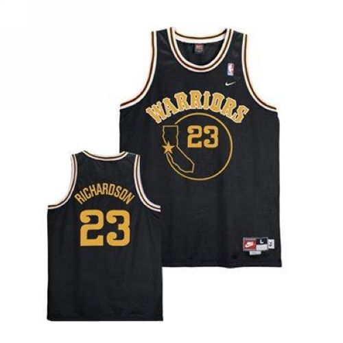 Warriors #23 Jason Richardson Black Throwback Jersey