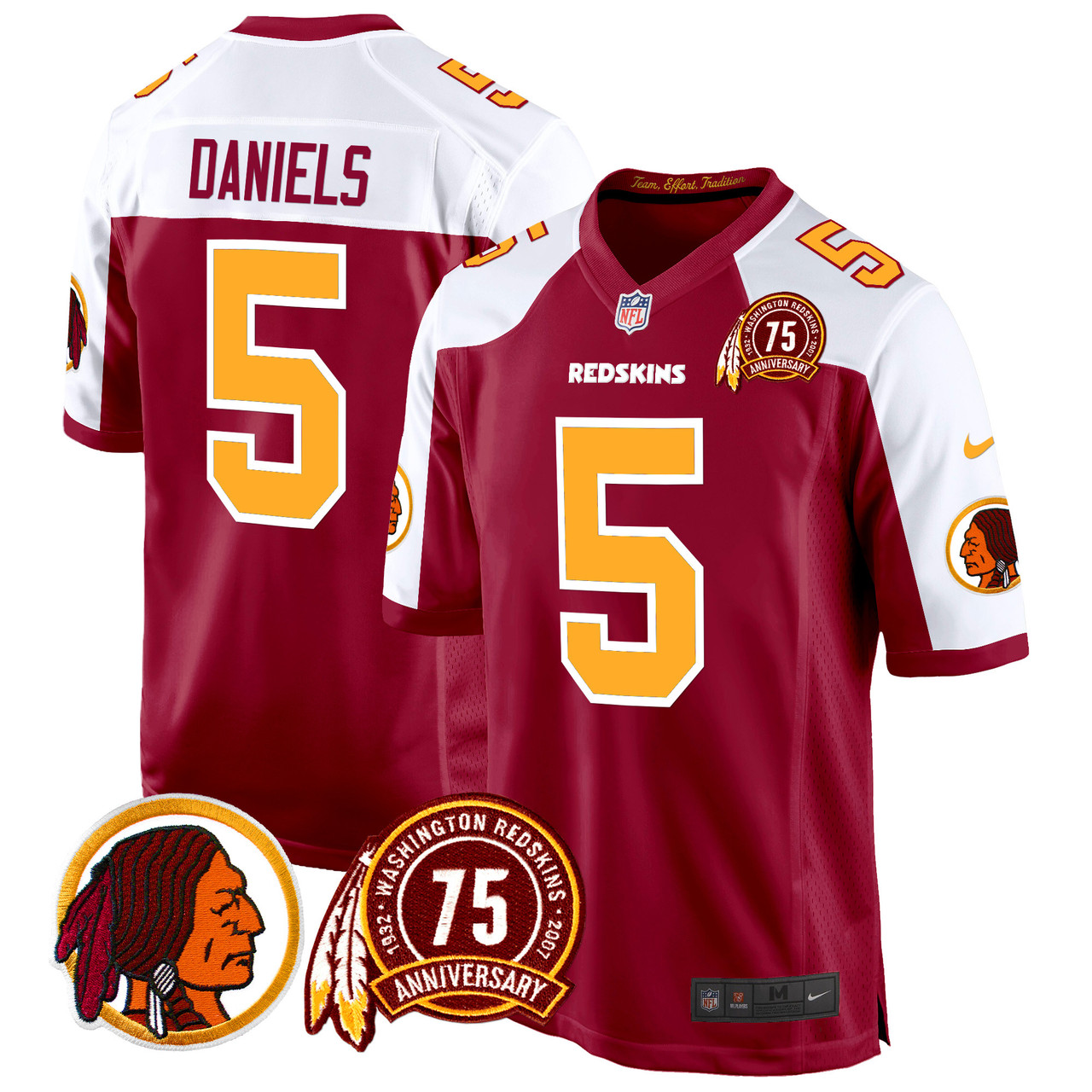 Washington Redskins 75th Patch Throwback Limited Jersey - Edition 2