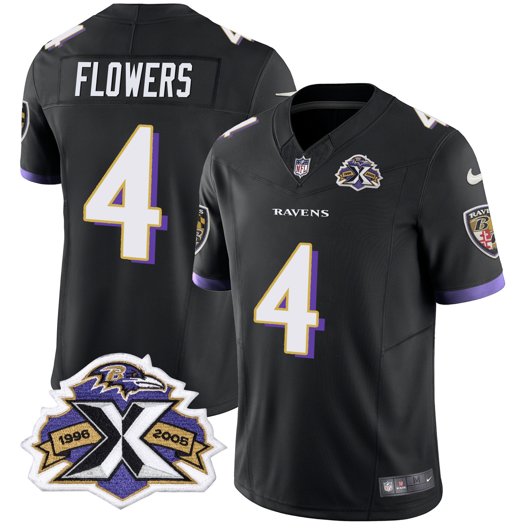 Zay Flowers Baltimore Ravens 2005 Throwback Black Jersey Stitched
